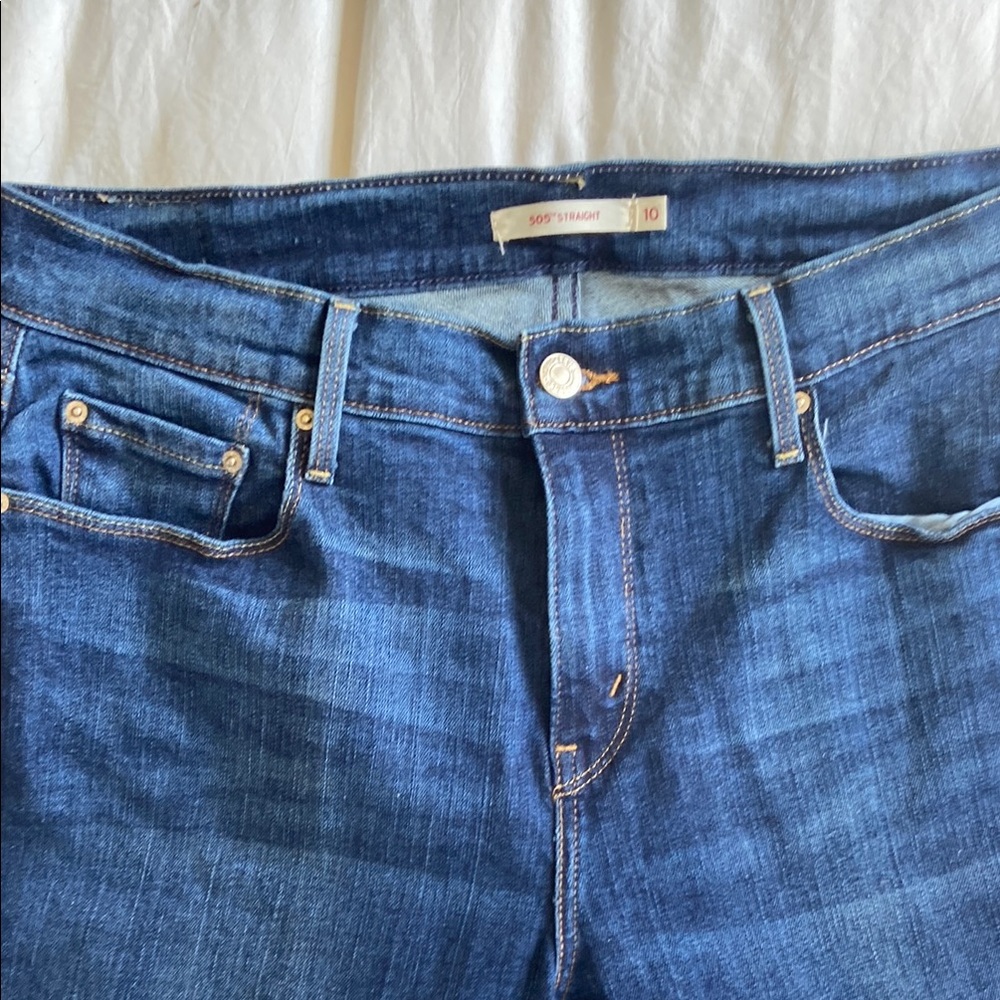 Levi's 505 Blue Straight Leg Jeans Classic Style
